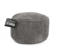 Lumaland Pouf en velours - Pouf de jeu compact de 50 l avec fonction 3 en 1 : tabouret confortable, table pratique et repose-pieds d'intérieur élégant - Diamètre 25 x 45 cm - Gris