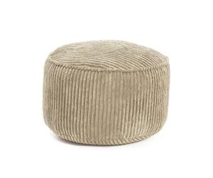 Lumaland Pouf en velours - Pouf de jeu compact de 50 l avec fonction 3 en 1 : tabouret confortable, table pratique et repose-pieds d'intérieur élégant - Diamètre 25 x 45 cm - Beige