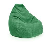 Lumaland Pouf de gaming XXL en corduroy | Fauteuil de gaming pour adultes et adolescents | Confortable Bean Bag 135 x 100 cm [Vert foncé]
