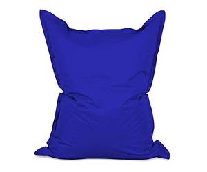 Lumaland Pouf géant de Luxe | Intérieur et extérieur XXL Pouf avec Housse Lavable | 140cm x 180cm | Grand Coussin d'assise | Sac intérieur Rechargeable incluant 380 litres de Billes EPS [Bleu Royal]