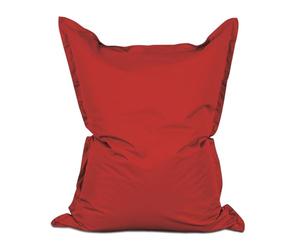 Lumaland Pouf géant de Luxe | Intérieur et extérieur XXL Pouf avec Housse Lavable | 140cm x 180cm | Grand Coussin d'assise | Sac intérieur Rechargeable incluant 380 litres de Billes EPS [Rouge]