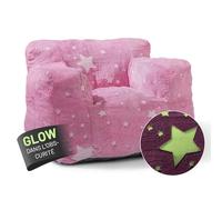 Lumaland Pouf Glow in The Dark - Canapé pour Enfant au Design Étoilé - Fauteuil d'Intérieur - Matériau Moelleux et Facile d'entretien - Environ 68 x 70 x 60 cm