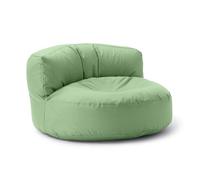 Lumaland Pouf Lounge - 90 x 50 cm avec dossier - Pour l'intérieur et l'extérieur - Imperméable et robuste - Avec rembourrage en polystyrène expansé adaptable - Housse lavable - Vert pastel
