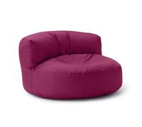 Lumaland Pouf Lounge - 90 x 50 cm avec dossier - Pour l'intérieur et l'extérieur - Imperméable et robuste - Avec rembourrage en polystyrène expansé adaptable - Housse lavable - Bordeaux