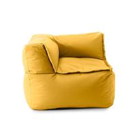 Lumaland Pouf Lounge avec Partie d'angle modulaire - Lavable - pour l'intérieur et l'extérieur - Chaise d'angle imperméable - Facile à étendre - 81 x 81 x 70 cm - Jaune Moutarde