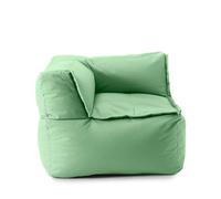 Lumaland Pouf Lounge avec Partie d'angle modulaire - Lavable - pour l'intérieur et l'extérieur - Chaise d'angle imperméable - Facile à étendre - 81 x 81 x 70 cm - Vert Pastel