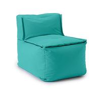 Lumaland Pouf-Lounge Modulaire | Partie centrale imperméable | Ensemble de sièges pour l'intérieur et l'extérieur | Sièges lavables pour le jardin et l'intérieur | Canapé léger 54x81x70 cm [Turquoise]