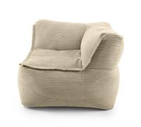 LUMALAND Pouf modulaire d'angle droit en velours côtelé 340 l pour canapé modulaire | Match idéal avec fauteuil et pouf | Pouf en perles EPS avec rembourrage | Coussin d'assise salon intérieur lavable