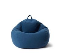 Lumaland Pouf Poire Comfort Line L - Fauteil Poire Intérieur - Housse Lavable 185 L - 80 x 90 x 50 cm Bleu foncé