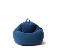 Lumaland Pouf Poire Comfort Line | 70 x 80 x 50 cm Fauteil Poire Intérieur (120 L) | Housse Lavable | Remplissage de Billes PSE | Coussin de Sol Gaming Beanbag Adulte Enfant [Bleu Foncé]