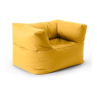 Lumaland Pouf Poire-Lounge Fauteuil modulable Facile à étendre et léger - Lavable et imperméable - pour l'intérieur et l'extérieur - 96 x 72 x 70 cm - Jaune Moutarde