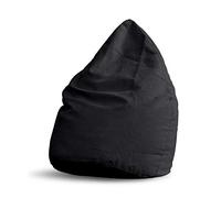 Lumaland Pouf Poire XL Plus 220 L | Ligne Confort 65 x 80 cm | Fauteuil Poire Adulte et Enfant pour Salon | Bean Bag Pouf Intérieur avec Coutures Solides [Noir]