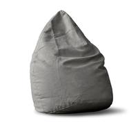 Lumaland Pouf Poire XL Plus 220 L | Ligne Confort 65 x 80 cm | Fauteuil Poire Adulte et Enfant pour Salon | Bean Bag Pouf Intérieur avec Coutures Solides [Gris]