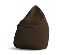 Lumaland Pouf Poire XL Plus 220 L - Ligne Confort - Fauteuil Poire Adulte et Enfant pour Salon - 65 x 80 cm - Bean Bag Pouf Intérieur avec Coutures Solides - Marron