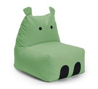 Lumaland Pouf pour enfant - Hippo - Pouf famille d'animaux pour enfants - Imperméable pour l'intérieur et l'extérieur - Matériau facile d'entretien - 80 x 70 x 65 cm et léger - 2,9 kg - Vert