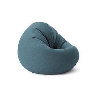 Lumaland Pouf pour Enfants & Adultes avec Fonction 2 en 1 pour s'asseoir & s'allonger | Ø 120x75 cm Fauteuil pour Salon & Intérieur | Facile d'entretien grâce à la Housse Amovible | Aqua