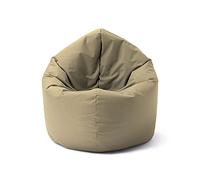 Lumaland Pouf pour Enfants & Adultes avec Fonction 2 en 1 pour s'asseoir & s'allonger | Ø 120x75 cm Fauteuil pour Salon, Extérieur & Intérieur | Facile d'entretien grâce à la Housse Amovible | Beige