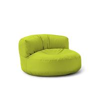 Lumaland - Pouf salon - Canapé pouf - Rond - Pour l'extérieur - Avec rembourrage de 320 l - 90 x 50 cm - Vert pomme