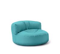 Lumaland - Pouf salon - Canapé pouf - Rond - Pour l'extérieur - Rembourrage de 320 l - 90 x 50 cm - Aigue-marine