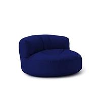 Lumaland - Pouf salon - Canapé pouf - Rond - Pour l'extérieur - Rembourrage de 320 l - 90 x 50 cm - Bleu foncé