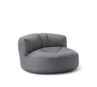 Lumaland - Pouf salon - Canapé pouf - Rond - Pour l'extérieur - Rembourrage de 320 l - 90 x 50 cm - Gris