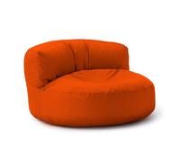 Lumaland - Pouf salon - Canapé pouf - Rond - Pour l'extérieur - Rembourrage de 320 l - 90 x 50 cm - Orange