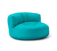 Lumaland - Pouf salon - Canapé pouf - Rond - Pour l'extérieur - Rembourrage de 320 l - 90 x 50 cm - Aigue-marine