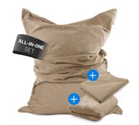 LUMALAND sac de siège XXL coussin de siège géant intérieur cordon housse exté...