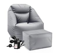 LUMALAND Set AIR Relax Gonflable Électrique Avec Pompe: Fauteuil + Pouf Tabouret