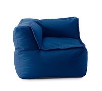 Lumaland Siège-Sac Lounge Modulaire | Fauteuil d'angle Gauche imperméable | Ensemble de sièges pour l'intérieur et l'extérieur | Sièges lavables pour Le Jardin et l'intérieur | 81x81x70cm [Bleu]