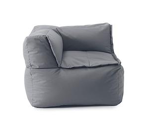 Lumaland Siège-Sac Lounge Modulaire | Fauteuil d'angle Gauche imperméable | Ensemble de sièges pour l'intérieur et l'extérieur | Sièges lavables pour Le Jardin et l'intérieur | 81x81x70 cm [Gris]