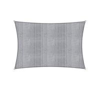 Lumaland Sunsail rectangulaire 3 x 4 mètres | Protection Solaire résistante aux intempéries avec Cordes de Fixation | Terrasse, Jardin et Balcon, Toile à Voile HDPE, Protection UV [Gris Clair]