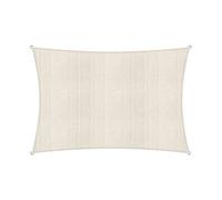 Lumaland Sunsail rectangulaire 3 x 4 mètres | Protection Solaire résistante aux intempéries avec Cordes de Fixation | Terrasse, Jardin et Balcon, Toile à Voile HDPE, Protection UV [crème]