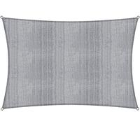 Lumaland Sunsail rectangulaire 4 x 5 mètres | Protection Solaire résistante aux intempéries avec Cordes de Fixation | Terrasse, Jardin et Balcon, Toile à Voile HDPE, Protection UV [Gris Clair]