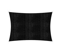 Lumaland Sunsail rectangulaire 5 x 6 mètres | Protection Solaire résistante aux intempéries avec Cordes de Fixation | Terrasse, Jardin et Balcon, Toile à Voile HDPE, Protection UV [Noir]