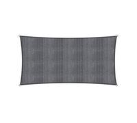 Lumaland Sunsail rectangulaire 5 x 7 mètres | Protection Solaire résistante aux intempéries avec Cordes de Fixation | Terrasse, Jardin et Balcon, Toile à Voile HDPE, Protection UV [Gris foncé]