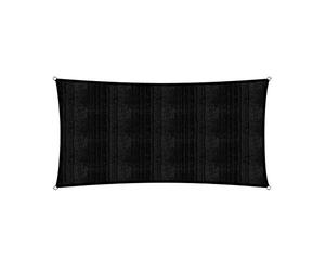 Lumaland Sunsail rectangulaire 5 x 7 mètres | Protection Solaire résistante aux intempéries avec Cordes de Fixation | Terrasse, Jardin et Balcon, Toile à Voile HDPE, Protection UV [Noir]