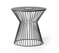 Lumaland Table d'appoint avec éclairage solaire LED - Idéale comme table basse, table de chevet, table de salon, table de jardin et table de balcon - Résistante aux intempéries et robuste - Pour