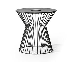 Lumaland Table d'appoint avec éclairage solaire LED - Idéale comme table basse, table de chevet, table de salon, table de jardin et table de balcon - Résistante aux intempéries et robuste - Pour