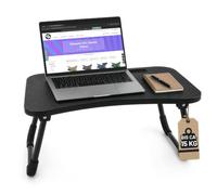LUMALAND Table de lit avec Support pour Tablette - Table Pliante Petite et | Idéal comme plateau de lit et table d'ordinateur portable pour les jeux et le bureau à domicile - Peut également être utilisé