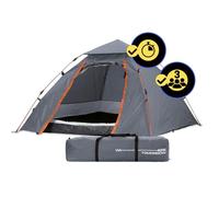 Lumaland Tente de Camping Dôme Pop-up légère 3 Personnes Camping Festival 215 x 195 x 120 cm Gris
