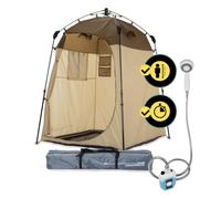 LUMALAND Tente de Douche de qualité supérieure + Douche de Camping avec Batterie - Idéal pour Le Camping, Les Festivals et la pêche - Imperméable et Coupe-Vent - Tente de Toilette pour l'intérieur et