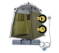 LUMALAND Tente de Douche de qualité supérieure + Douche de Camping avec Batterie - Idéal pour Le Camping, Les Festivals et la pêche - Imperméable et Coupe-Vent - Tente de Toilette pour l'intérieur et