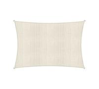Lumaland Voile d'ombrage avec drisses de fixation, 100 % en polyéthylène à haute densité, avec stabilisateur, pour protection anti-UV Rechteck 2 x 3 Meter ivoire