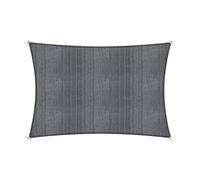 Lumaland Voile d'ombrage avec drisses de fixation, 100 % en polyéthylène à haute densité, avec stabilisateur, pour protection anti-UV Rechteck 3 x 4 Meter gris foncé