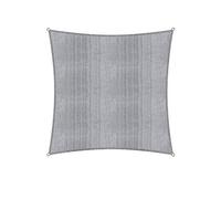 Lumaland Voile d'ombrage Cordes de Fixation incluses | Carré 5 x 5 mètres Protection Solaire | 100% HDPE avec Le Filtre UV de Protection [Gris]