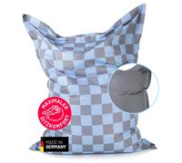 LUMALAND XXL sac de siège à carreaux Beanbag 140 x 180 coussin de siège...