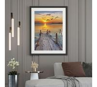 Lumalea - Affiche/Poster Paysage Ponton - Bordure noire - 50x70 cm