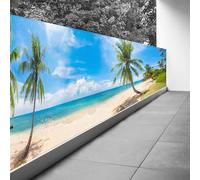 Lumalea Brise Vue Trompe l'oeil - 80x300 cm - Plage mer Palmiers 3617689698830