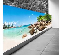 Lumalea Brise Vue Trompe l'oeil - 80x320 cm - Vue Plage mer Palmiers 3617689697802